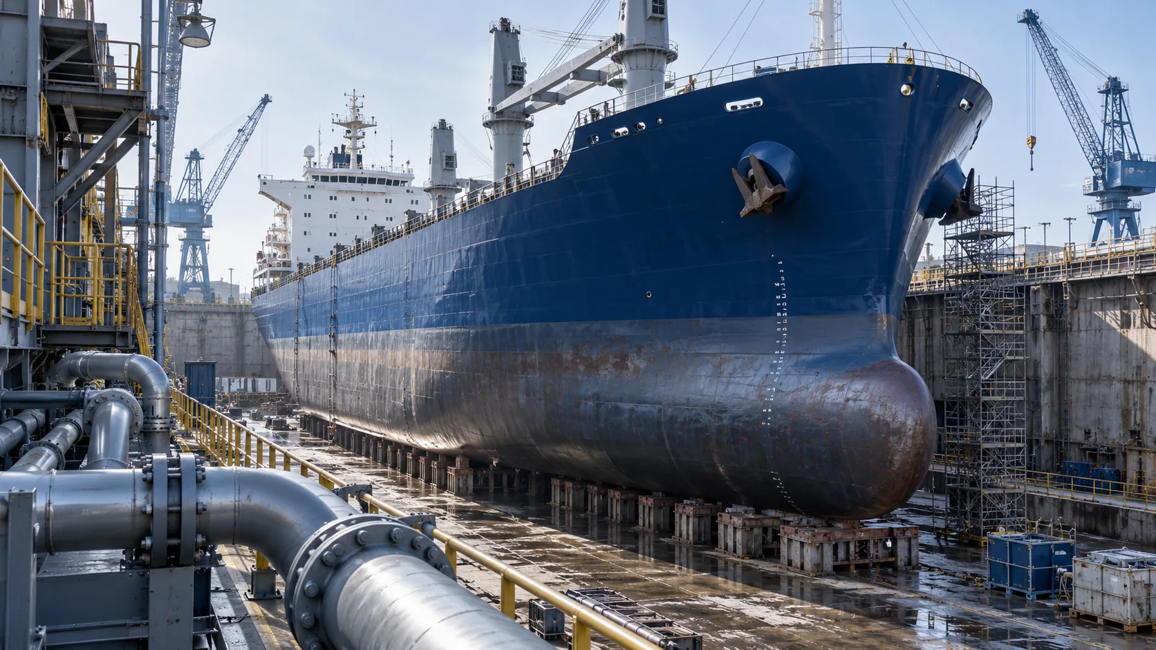 contact ShipRepairWorks — illustrative vessel and marine blueprint scene